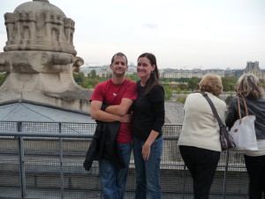 Juli and Chad at the upper terrace of Musee d'Orsay