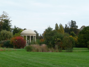 Typical English garden design with a "folie".  A folie is a false greek or roman "ruin" that was built into French and English gardens when no one was distracted by televistion.