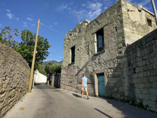 Walking into town from our little apartment