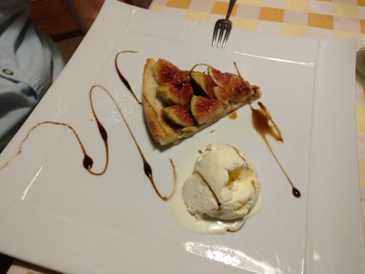 Chad's dessert - fig torte with gelato