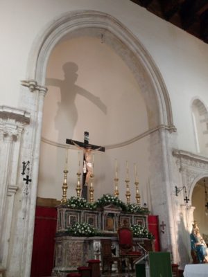 The cross above the main alter had a cool shadow