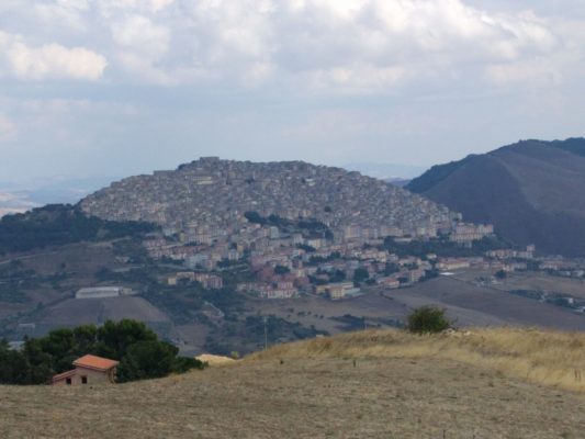 View of Gangi - it's a huge hilltop town!