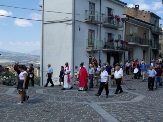 Procession on St John the Baptist day - notice the statue of Jesus being carried through the streets