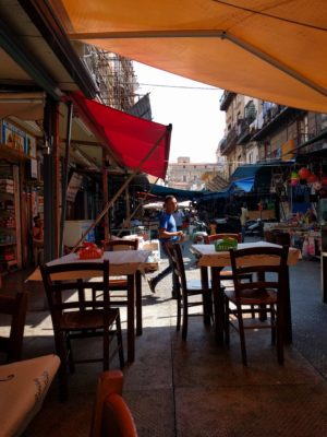 View of the market from our table