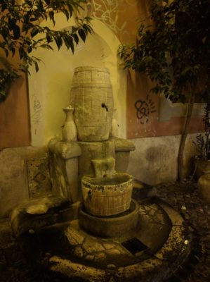 Rome has a lot of fountains with natural springs water for the public - here's one in our neighborhood