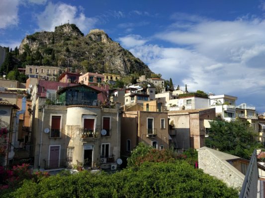 We hiked up this mountain above the town