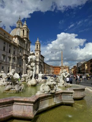 A fountain in the piazza