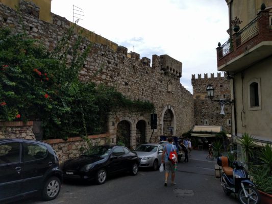 Fortification wall and entry portal to the old town