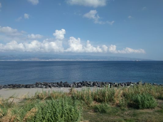 View from the train as we traveled along the coast of Sicily