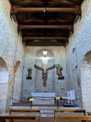 Central nave of San Bartolomeo - note the wooden roof