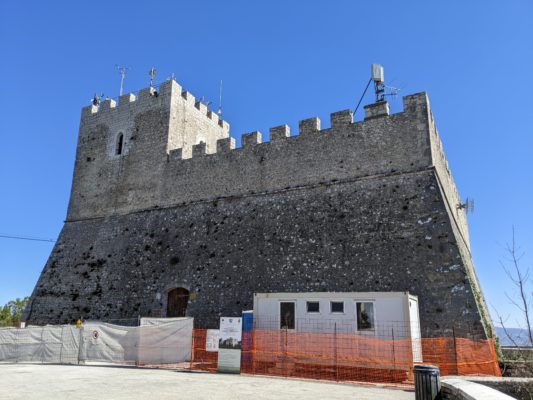 Notice the weather instruments on the old castle