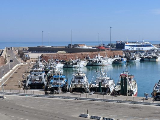 fishing boats in the port of Termoli