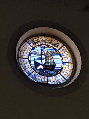 The rose window depicts a ship, perhaps to acknowledge that the city of Campobasso is just a few kilometers from the sea