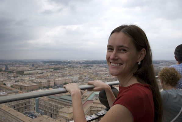 Sightseeing in Florence in 2007 - with me hanging on for dear life since I'm scared of heights