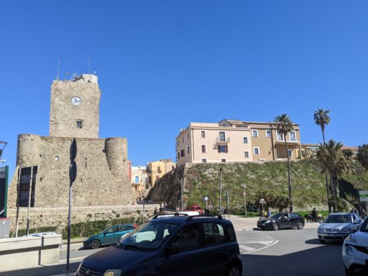 here's the castle on the left and part of the old town and its wall on the right