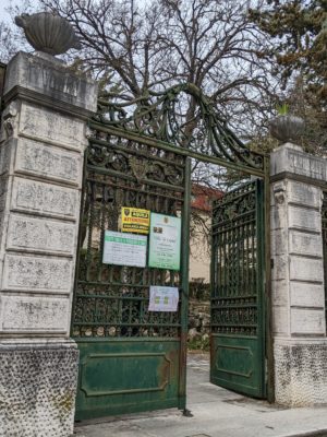 The main entry gate to the Villa Capoa