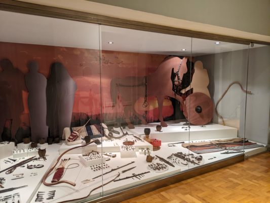 Exhibit of warrior findings - tools, weapons, and horse gear