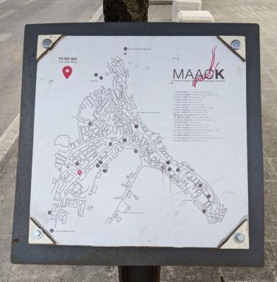 town map of Casacalenda with locations of the outdoor public art installations