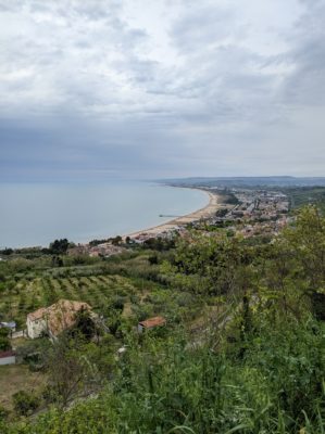 view of the coast and the sea from the old town in Vasto