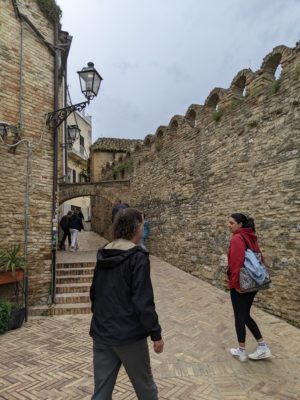 old church courtyard walls (with Chad and Alice in the photo)