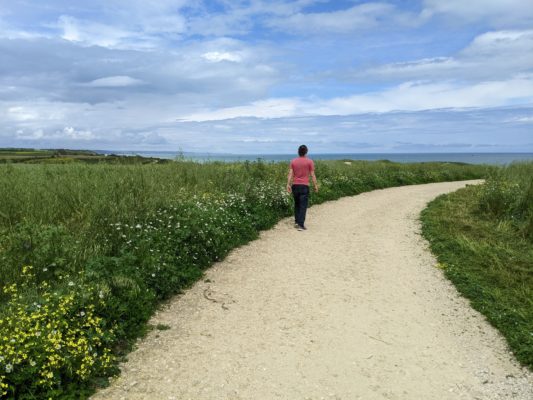 Chad walking on the trail