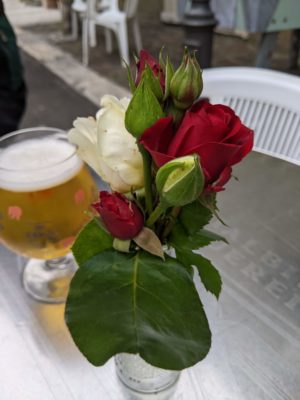 our little bar had bunches of rosebuds on all of the tables in celebration of the wedding