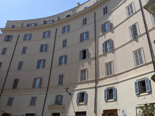 the curve of the palazzo used to be the walls of the theater