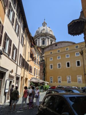 from this piazza, you can see this church which is 80 meters tall, and only Saint Peter's at the Vatican has a taller dome in Rome