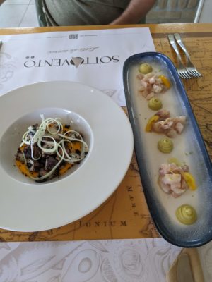 seafood salad and ceviche