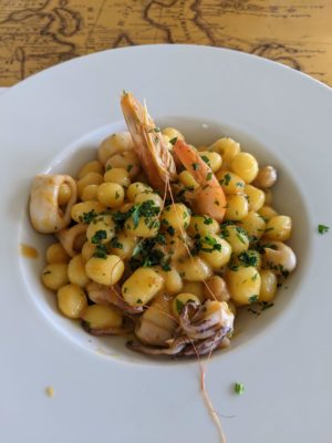 a version of gnocchi with prawns