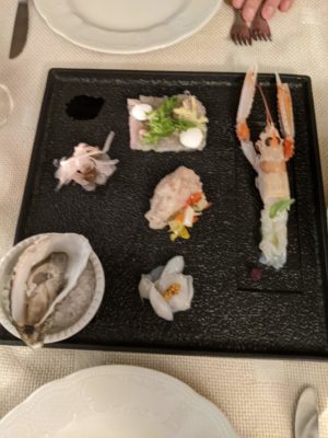 raw seafood appetizer