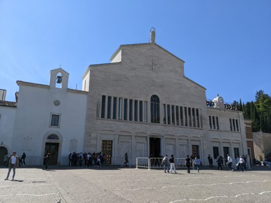 Padre Pio's church - the original old church is on the left, the "new" church is on the right and looks like it was built in the 1930s, I need to do a little more research on this