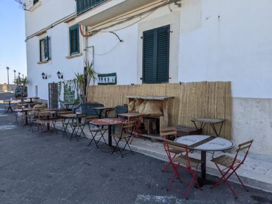 and this little restaurant had tables made from street signs