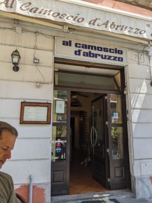 the entrance to the restaurant with Abruzzo food