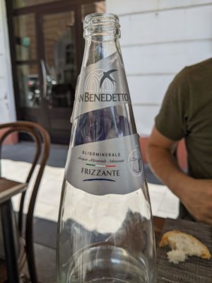 the restaurant served bottled water from the Abruzzo region, which I thought was a nice touch - plus, it's our favorite sparkling water in Italy