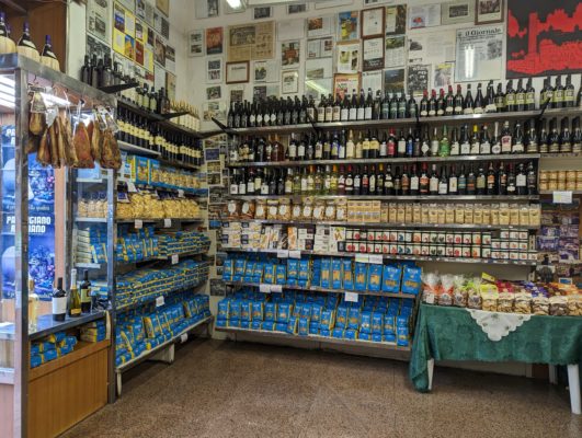 the shop also sells wine, pasta, crackers and cookies, jams and marmalade